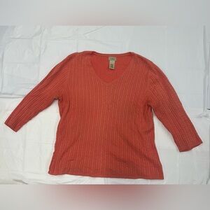 L.L. Bean Women's Long Sleeve Pullover V-Neck Casual Sweater, L